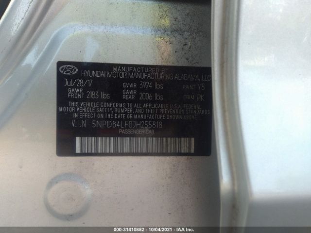 Photo 8 VIN: 5NPD84LF0JH255818 - HYUNDAI ELANTRA 