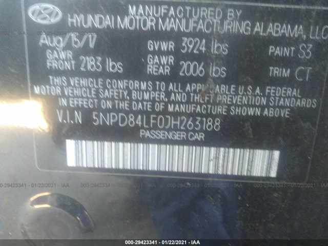 Photo 8 VIN: 5NPD84LF0JH263188 - HYUNDAI ELANTRA 