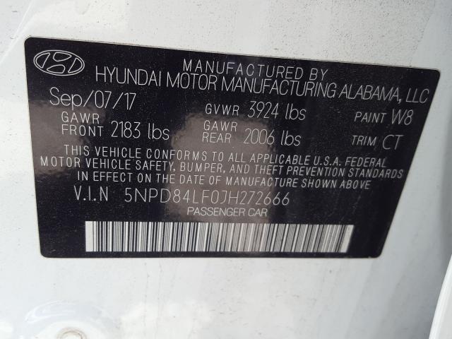 Photo 9 VIN: 5NPD84LF0JH272666 - HYUNDAI ELANTRA SE 