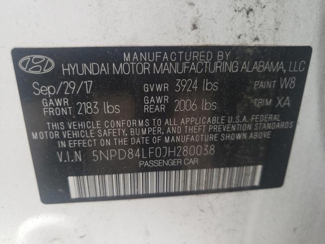 Photo 9 VIN: 5NPD84LF0JH280038 - HYUNDAI ELANTRA SE 