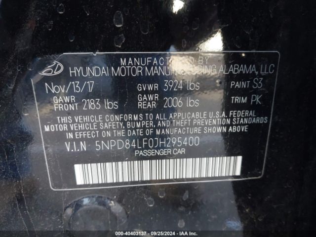 Photo 8 VIN: 5NPD84LF0JH295400 - HYUNDAI ELANTRA 