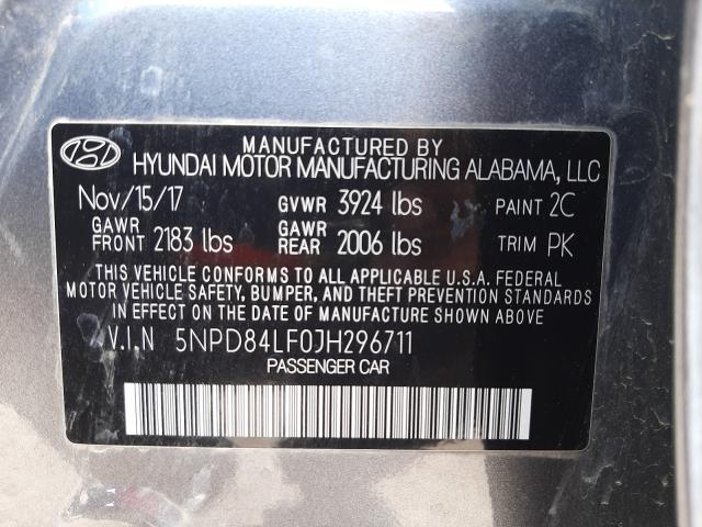 Photo 9 VIN: 5NPD84LF0JH296711 - HYUNDAI ELANTRA SE 