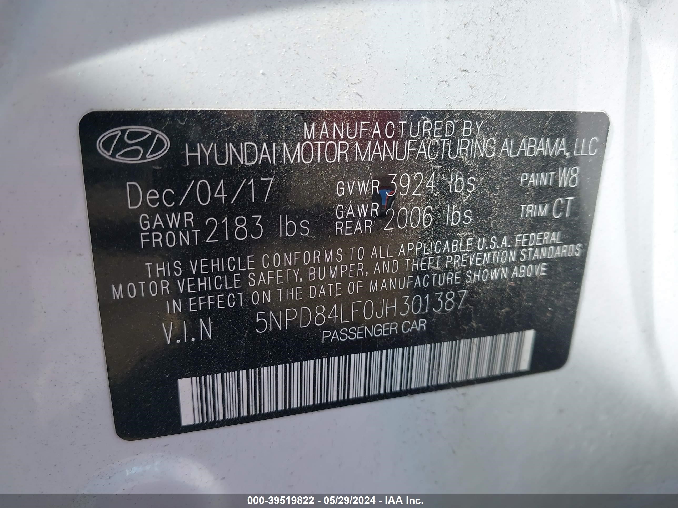 Photo 8 VIN: 5NPD84LF0JH301387 - HYUNDAI ELANTRA 