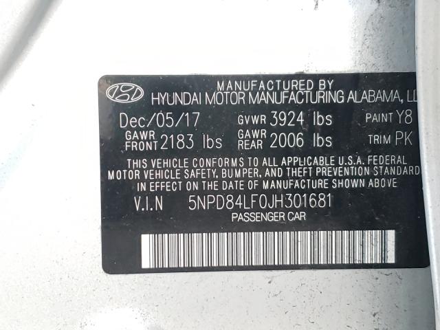 Photo 9 VIN: 5NPD84LF0JH301681 - HYUNDAI ELANTRA SE 