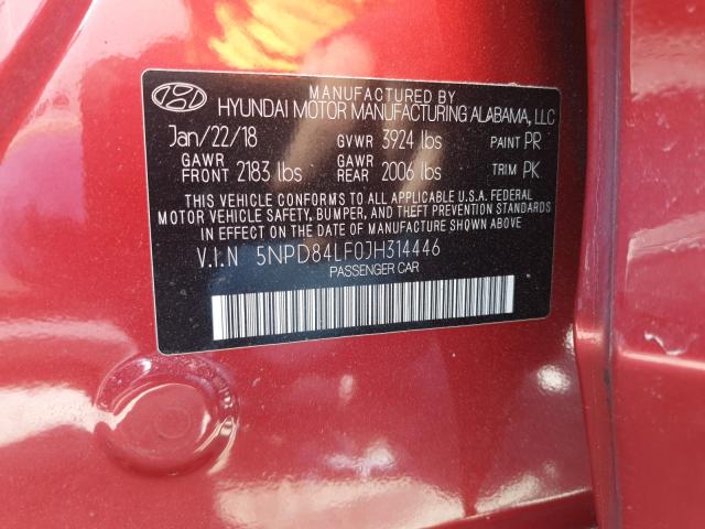 Photo 9 VIN: 5NPD84LF0JH314446 - HYUNDAI ELANTRA SE 