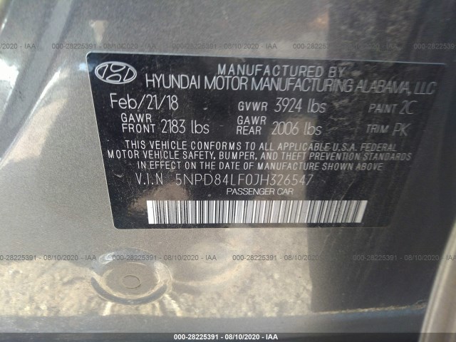 Photo 8 VIN: 5NPD84LF0JH326547 - HYUNDAI ELANTRA 