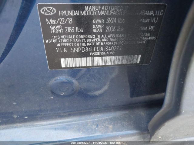 Photo 8 VIN: 5NPD84LF0JH340223 - HYUNDAI ELANTRA 