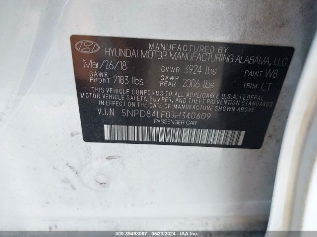 Photo 8 VIN: 5NPD84LF0JH340609 - HYUNDAI ELANTRA 