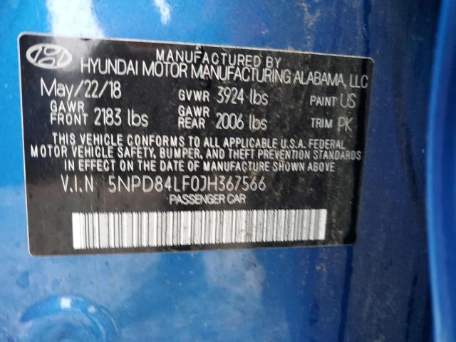 Photo 11 VIN: 5NPD84LF0JH367566 - HYUNDAI ELANTRA SE 