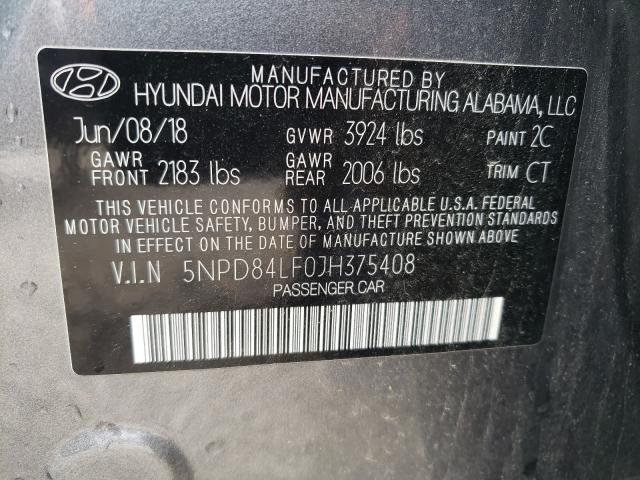 Photo 9 VIN: 5NPD84LF0JH375408 - HYUNDAI ELANTRA SE 