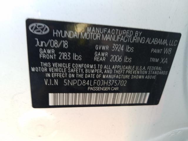 Photo 9 VIN: 5NPD84LF0JH375702 - HYUNDAI ELANTRA SE 