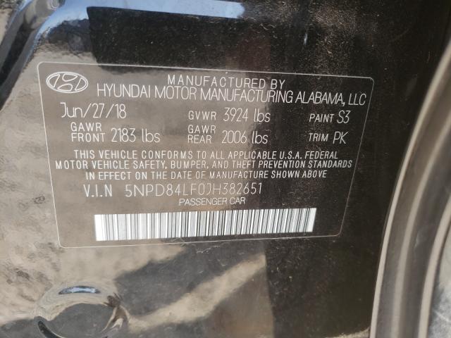 Photo 9 VIN: 5NPD84LF0JH382651 - HYUNDAI ELANTRA SE 