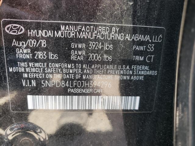 Photo 9 VIN: 5NPD84LF0JH394296 - HYUNDAI ELANTRA SE 