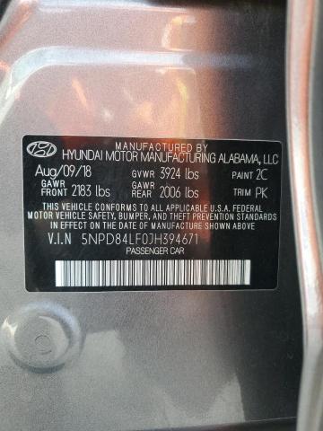 Photo 12 VIN: 5NPD84LF0JH394671 - HYUNDAI ELANTRA SE 