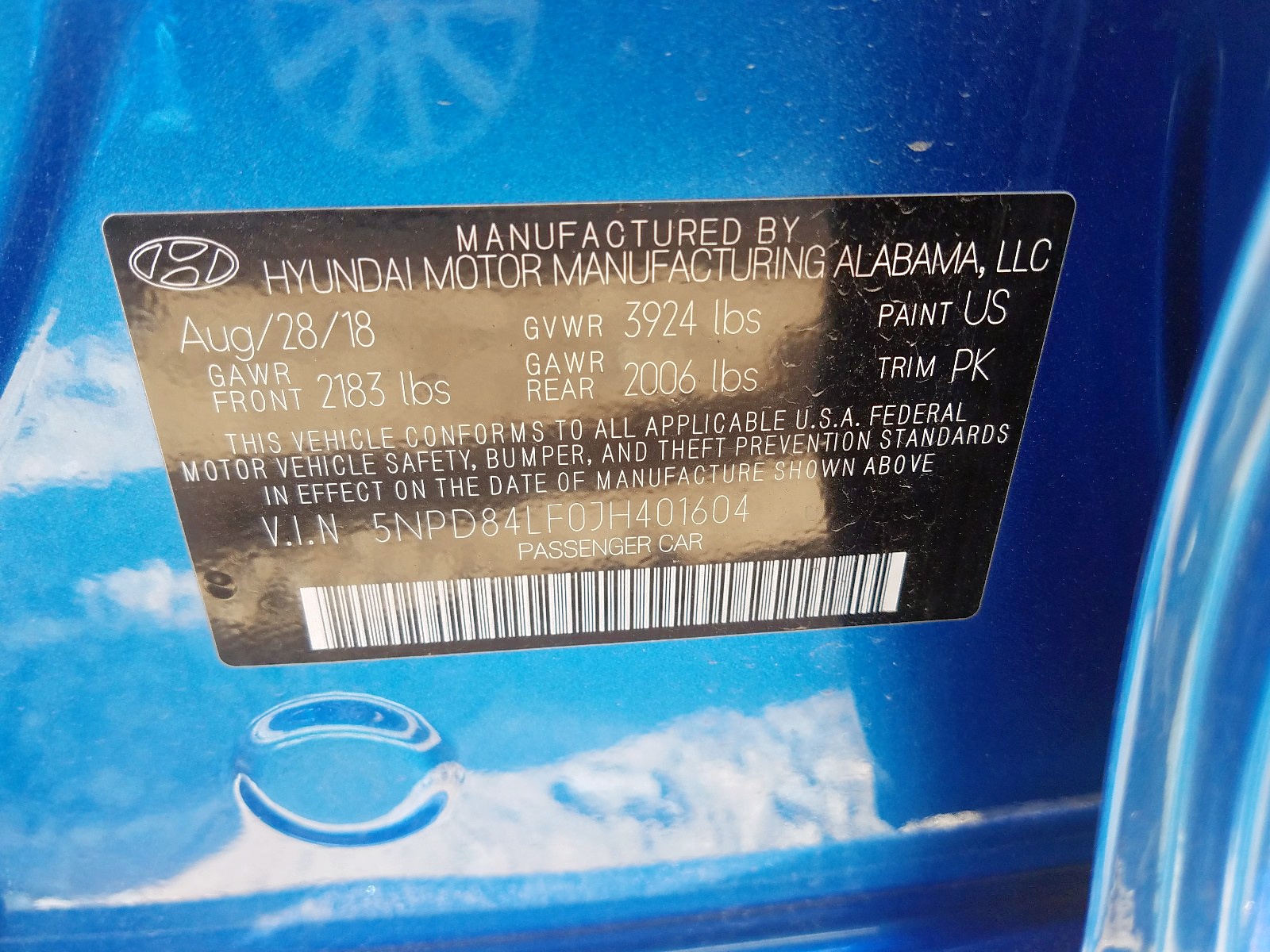 Photo 9 VIN: 5NPD84LF0JH401604 - HYUNDAI ELANTRA SE 