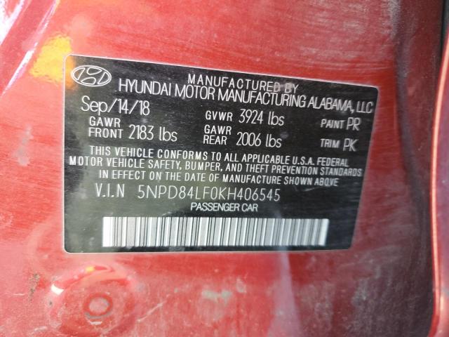 Photo 11 VIN: 5NPD84LF0KH406545 - HYUNDAI ELANTRA 