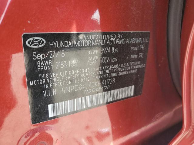 Photo 12 VIN: 5NPD84LF0KH411728 - HYUNDAI ELANTRA 