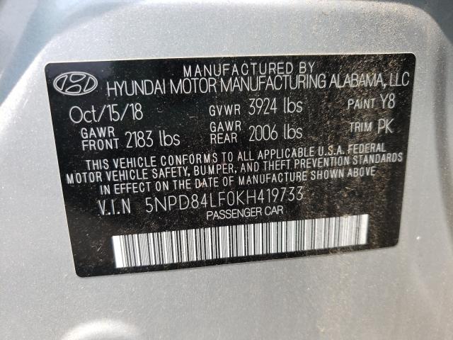 Photo 9 VIN: 5NPD84LF0KH419733 - HYUNDAI ELANTRA 