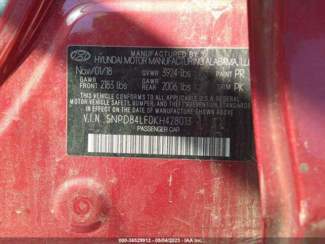 Photo 8 VIN: 5NPD84LF0KH428013 - HYUNDAI ELANTRA 