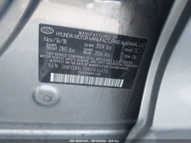 Photo 8 VIN: 5NPD84LF0KH436435 - HYUNDAI ELANTRA 