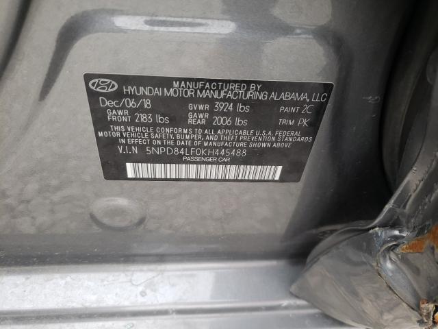 Photo 9 VIN: 5NPD84LF0KH445488 - HYUNDAI ELANTRA SE 