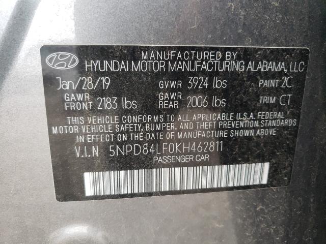 Photo 9 VIN: 5NPD84LF0KH462811 - HYUNDAI ELANTRA SE 