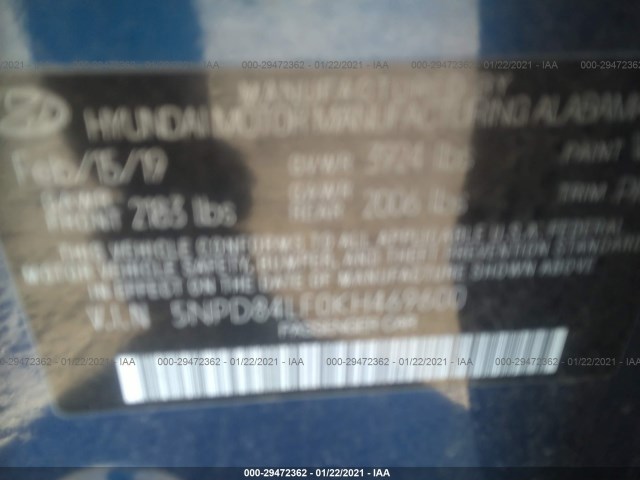 Photo 8 VIN: 5NPD84LF0KH469600 - HYUNDAI ELANTRA 