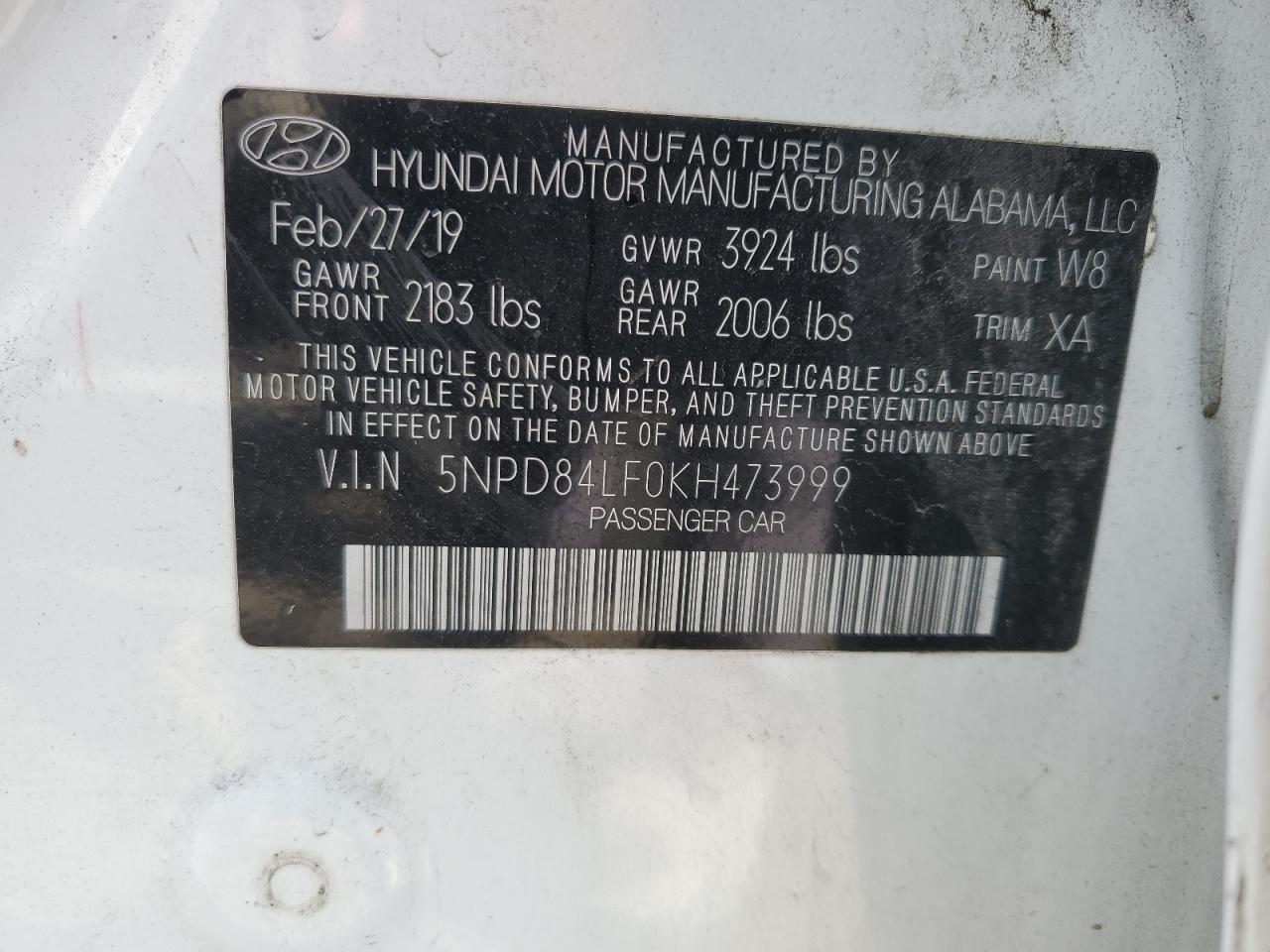 Photo 11 VIN: 5NPD84LF0KH473999 - HYUNDAI ELANTRA 