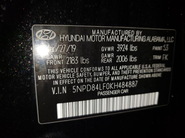 Photo 9 VIN: 5NPD84LF0KH484887 - HYUNDAI ELANTRA SE 