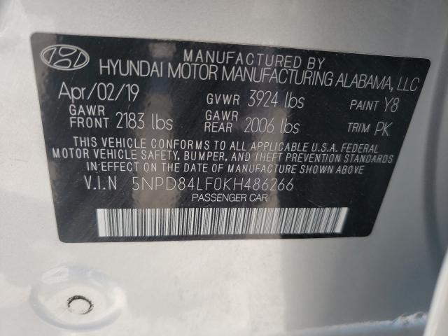 Photo 9 VIN: 5NPD84LF0KH486266 - HYUNDAI ELANTRA 