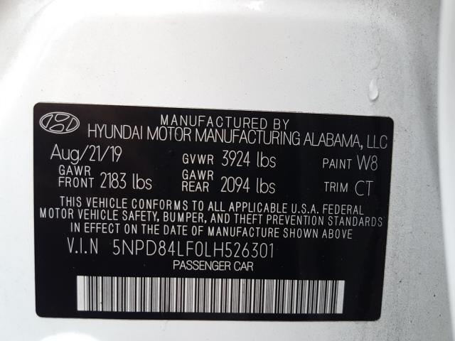 Photo 9 VIN: 5NPD84LF0LH526301 - HYUNDAI ELANTRA SE 