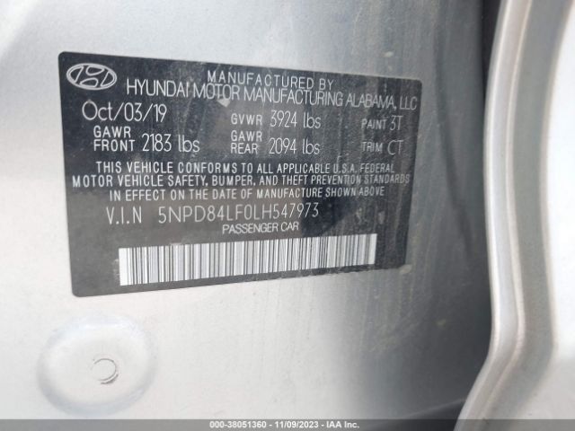 Photo 8 VIN: 5NPD84LF0LH547973 - HYUNDAI ELANTRA 