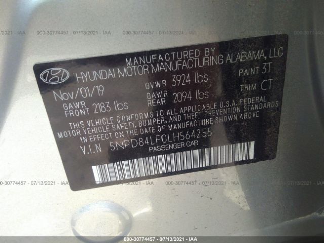 Photo 8 VIN: 5NPD84LF0LH564255 - HYUNDAI ELANTRA 