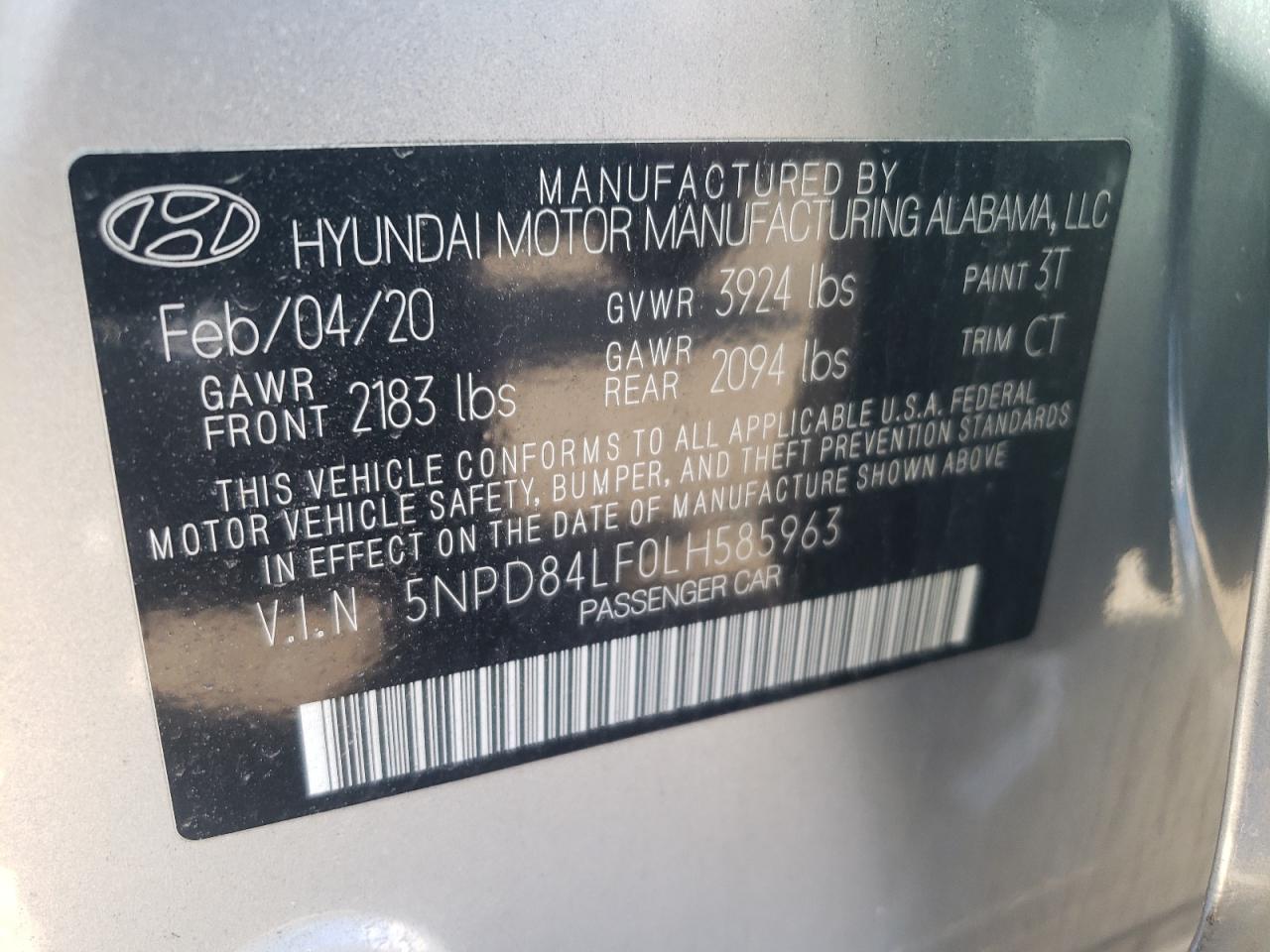 Photo 12 VIN: 5NPD84LF0LH585963 - HYUNDAI ELANTRA 