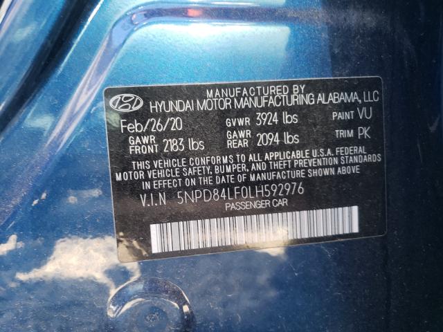 Photo 9 VIN: 5NPD84LF0LH592976 - HYUNDAI ELANTRA SE 