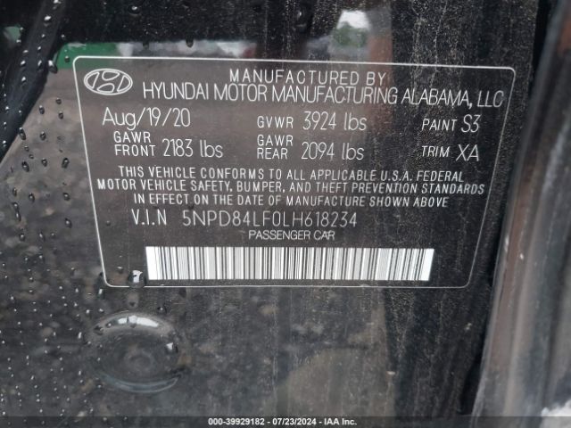 Photo 8 VIN: 5NPD84LF0LH618234 - HYUNDAI ELANTRA 