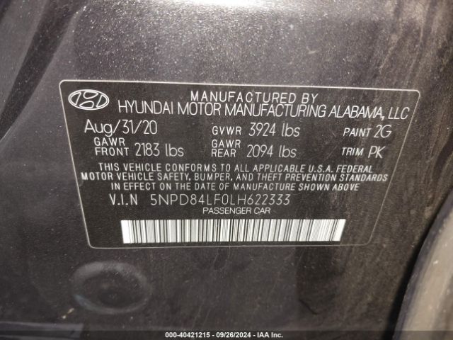 Photo 8 VIN: 5NPD84LF0LH622333 - HYUNDAI ELANTRA 