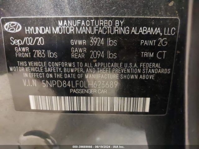 Photo 8 VIN: 5NPD84LF0LH623689 - HYUNDAI ELANTRA 