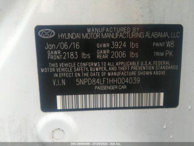 Photo 8 VIN: 5NPD84LF1HH004039 - HYUNDAI ELANTRA 