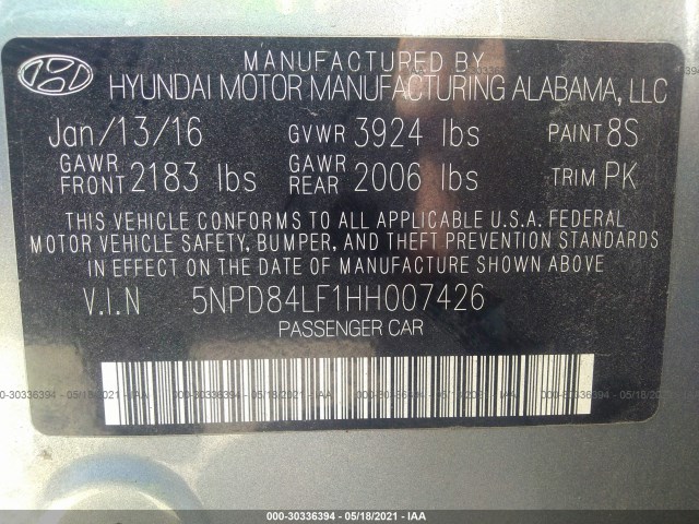 Photo 8 VIN: 5NPD84LF1HH007426 - HYUNDAI ELANTRA 