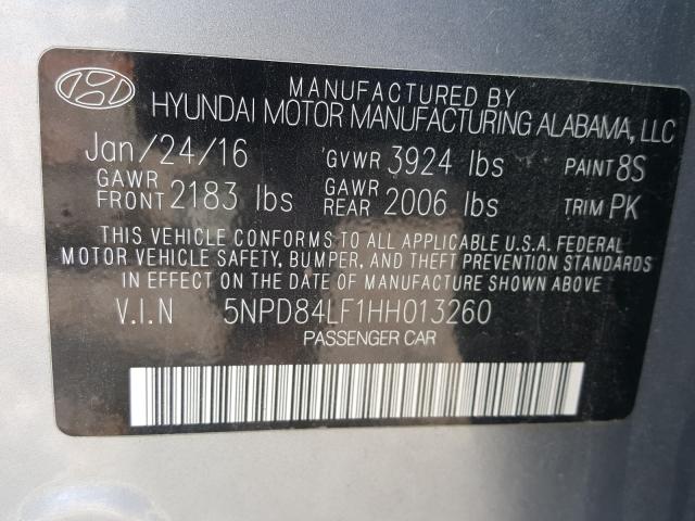 Photo 9 VIN: 5NPD84LF1HH013260 - HYUNDAI ELANTRA 