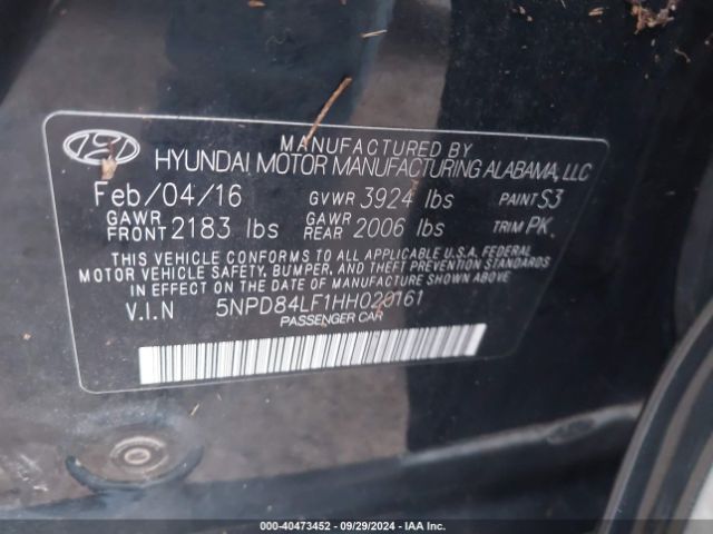 Photo 8 VIN: 5NPD84LF1HH020161 - HYUNDAI ELANTRA 