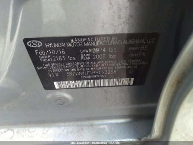 Photo 8 VIN: 5NPD84LF1HH023268 - HYUNDAI ELANTRA 