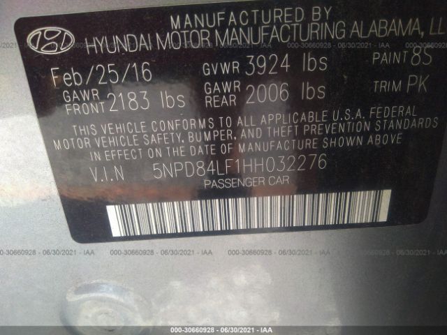 Photo 8 VIN: 5NPD84LF1HH032276 - HYUNDAI ELANTRA 