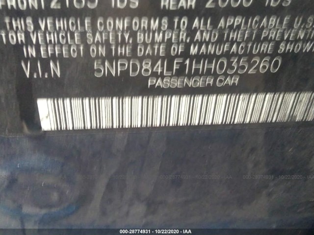 Photo 8 VIN: 5NPD84LF1HH035260 - HYUNDAI ELANTRA 