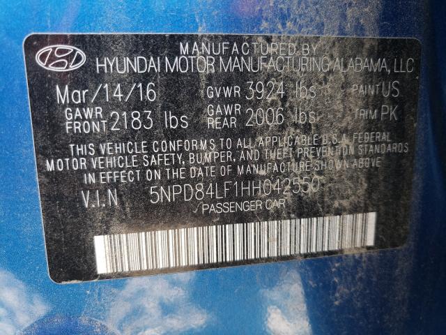 Photo 9 VIN: 5NPD84LF1HH042550 - HYUNDAI ELANTRA LI 