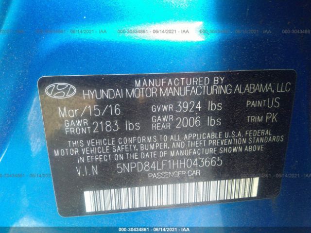 Photo 8 VIN: 5NPD84LF1HH043665 - HYUNDAI ELANTRA 