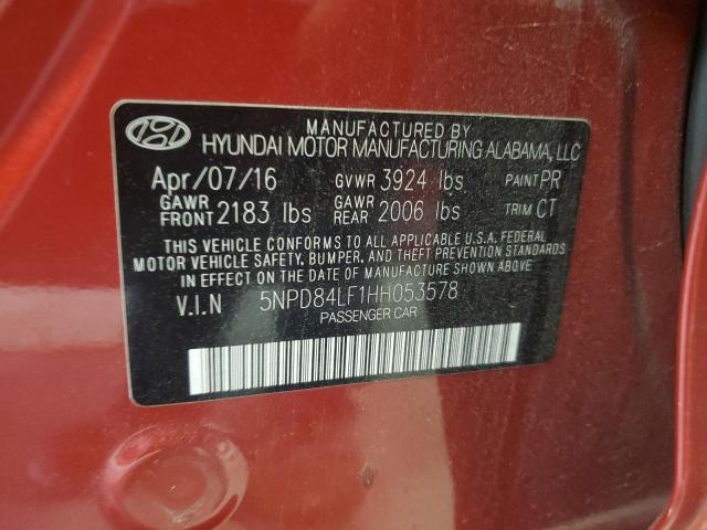 Photo 12 VIN: 5NPD84LF1HH053578 - HYUNDAI ELANTRA LI 