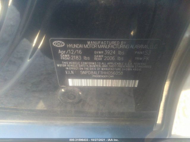 Photo 8 VIN: 5NPD84LF1HH056058 - HYUNDAI ELANTRA 