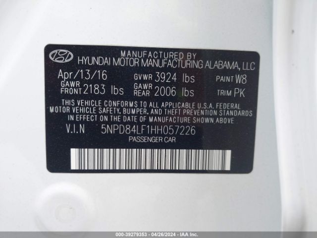 Photo 8 VIN: 5NPD84LF1HH057226 - HYUNDAI ELANTRA 